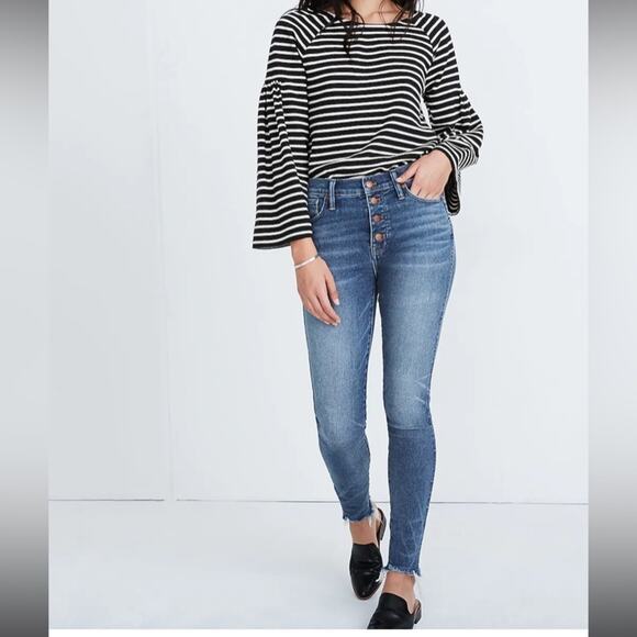 Madewell 10" High-Rise Skinny Jeans in Cordova Wash: Button-Front Edition - Picture 1 of 9